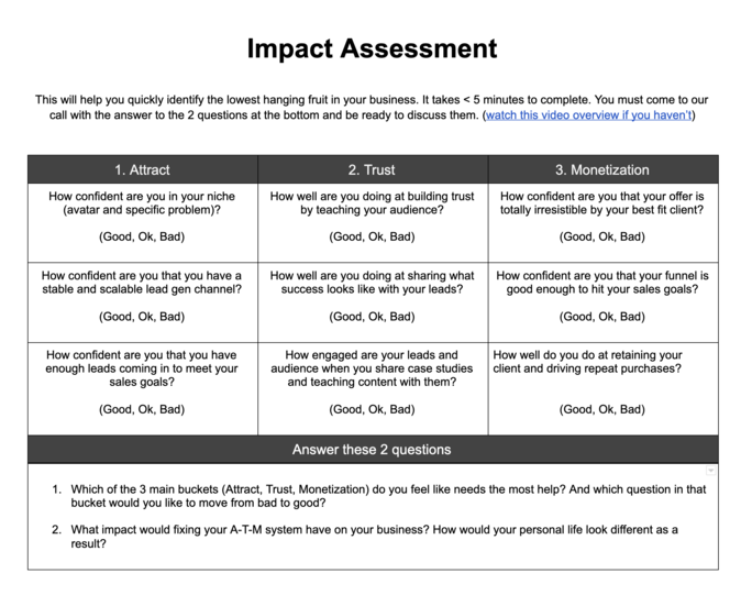 impact assessment